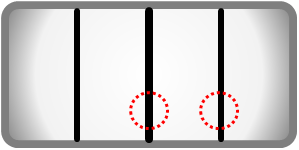 真ん中の棒が手前に移動した状態