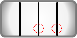 真ん中の棒が奥に移動した状態